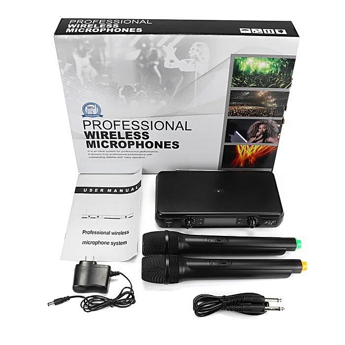 White Label Paire de Micros  pro Sans  Fil  Microphone  FM 