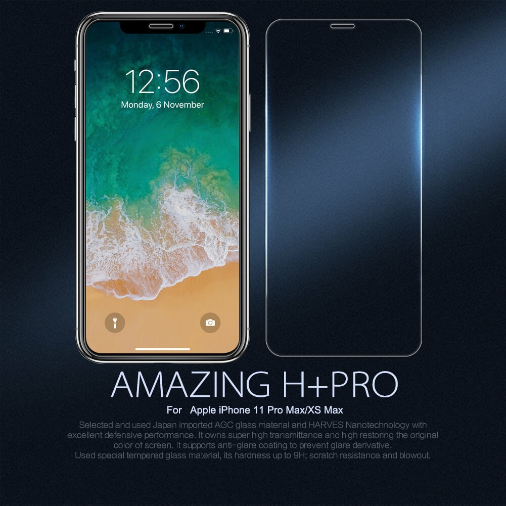 Protecteur d'écran en verre trempé Nillkin Amazing H+ Pro pour Apple iPhone 11 Pro Max, iPhone XS Max (6.5)