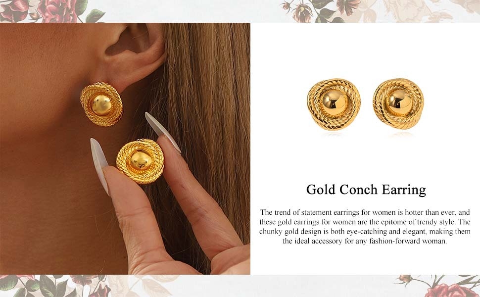 statement earrings for women gold earrings for women trendy chunky gold earrings