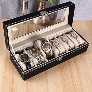 watch box boxes case cases pu leather single slot wristwatches smart watch women men travel display 
