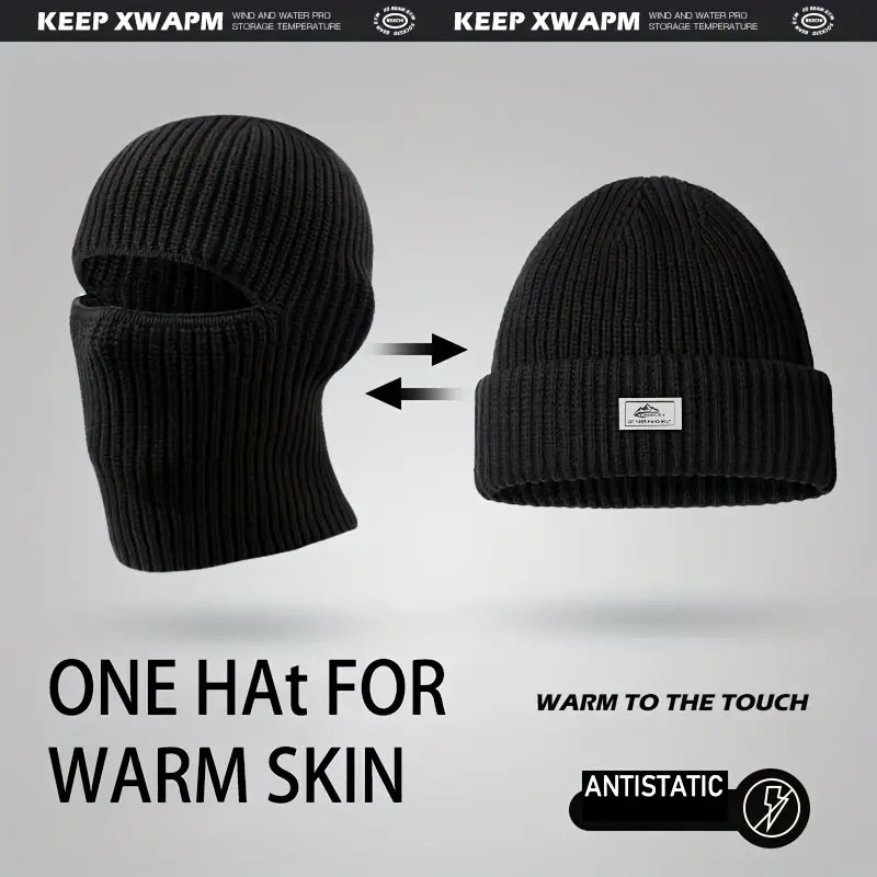 1pc winter mens style balaclava knit beanie hat windproof cold head cover ideal choice for gifts 0