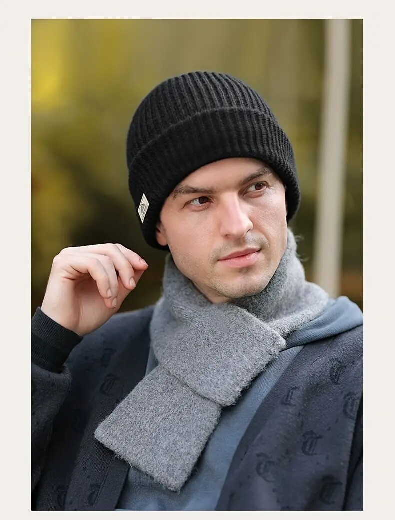 1pc winter mens style balaclava knit beanie hat windproof cold head cover ideal choice for gifts details 3