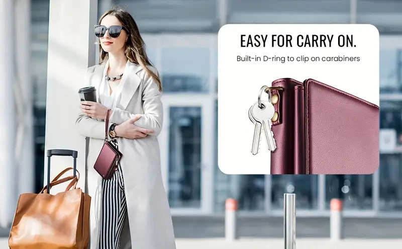 rfid屏蔽护照夹 - 大号仿皮旅行钱包，带可拆卸腕带，安全拉链闭合，多个卡槽和rfid屏蔽技术，适合男女，旅行护照夹，安全文件存储，时尚设计，耐用结构 商品详情 12