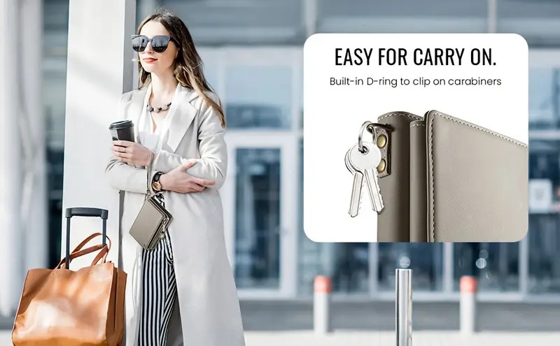 rfid屏蔽护照夹 - 大号仿皮旅行钱包，带可拆卸腕带，安全拉链闭合，多个卡槽和rfid屏蔽技术，适合男女，旅行护照夹，安全文件存储，时尚设计，耐用结构 商品详情 11