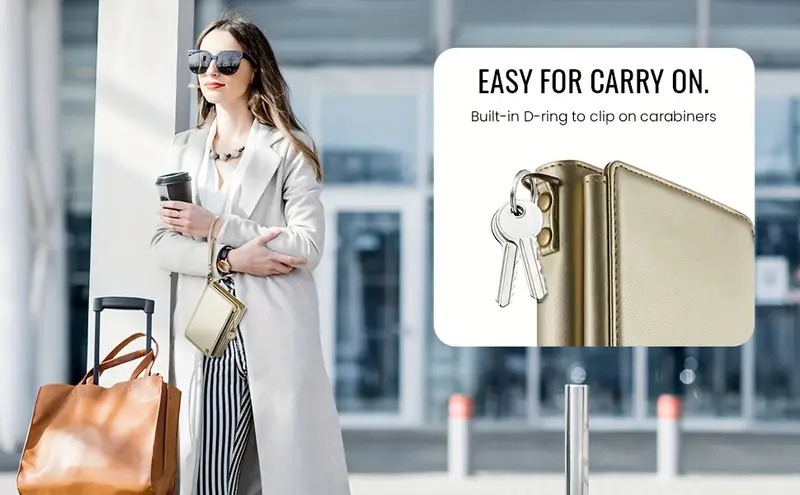 rfid屏蔽护照夹 - 大号仿皮旅行钱包，带可拆卸腕带，安全拉链闭合，多个卡槽和rfid屏蔽技术，适合男女，旅行护照夹，安全文件存储，时尚设计，耐用结构 商品详情 13