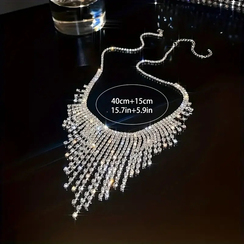 exaggerated personality necklace luxury design scarf necklace banquet decoration details 3