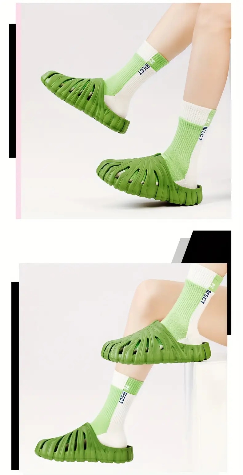 summer slippers for men and women home use outdoor thick soled hole shoes details 1