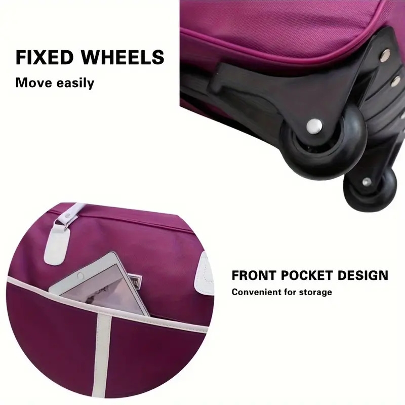 大容量带轮旅行背包，适合10种场景户外露营周末度假行李箱，男女通用登机随身行李 商品详情 2