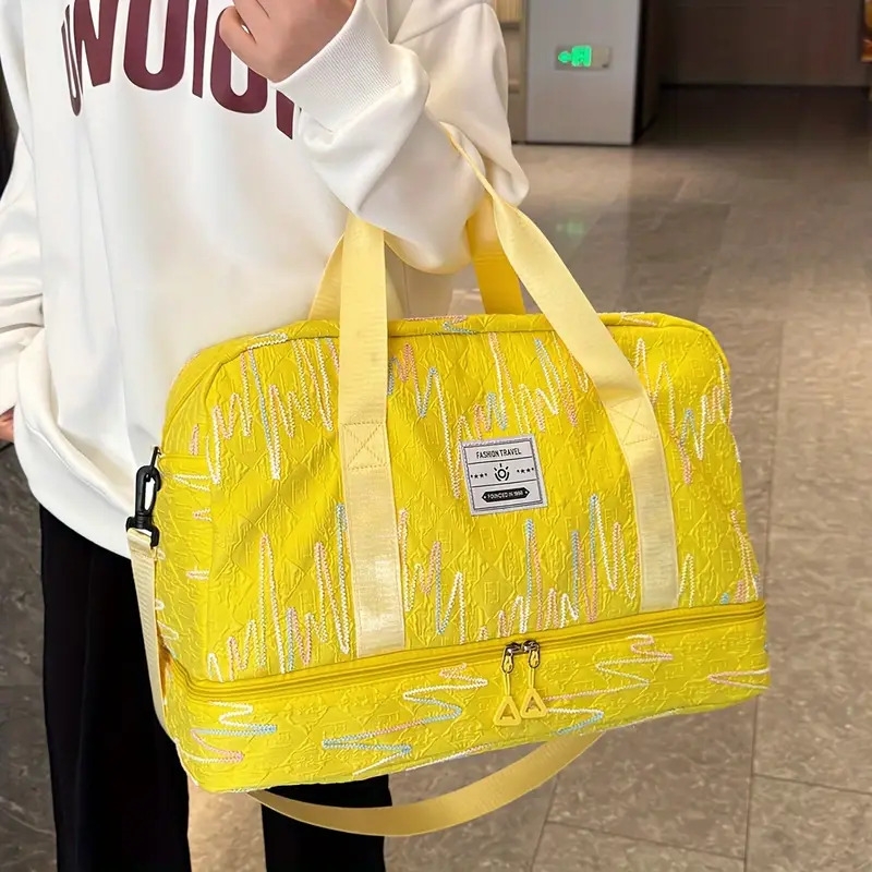 新款短途旅行包女大容量独立鞋仓行李收纳袋可套拉杆箱单肩斜挎手提包度假出差便捷出行 8