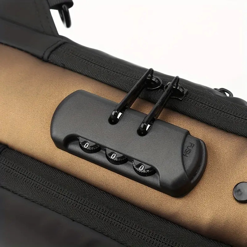 mens waterproof anti theft sling bag with usb charging port lightweight chest bag details 8