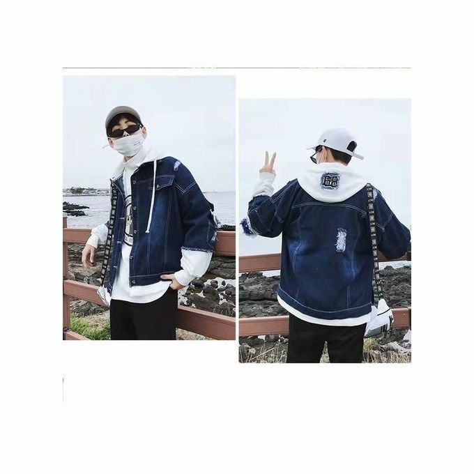product_image_name-Generic-Denim Jacket Korean Casual Jacket Youth Trend Hooded Couple-Light Blue.-6