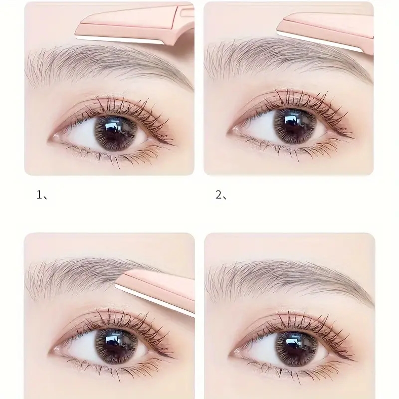 1/3/4件装折叠式眉毛剃刀面部剃刀，适用于男女，眉毛修剪器和剃须刀带梳子，安全且适合新手使用 详情 5