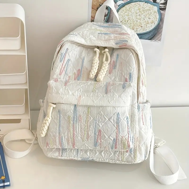 女士时尚背包1件尼龙,适合学生和大学生,完美适用于返校、高尔夫、户外旅行、游览 0