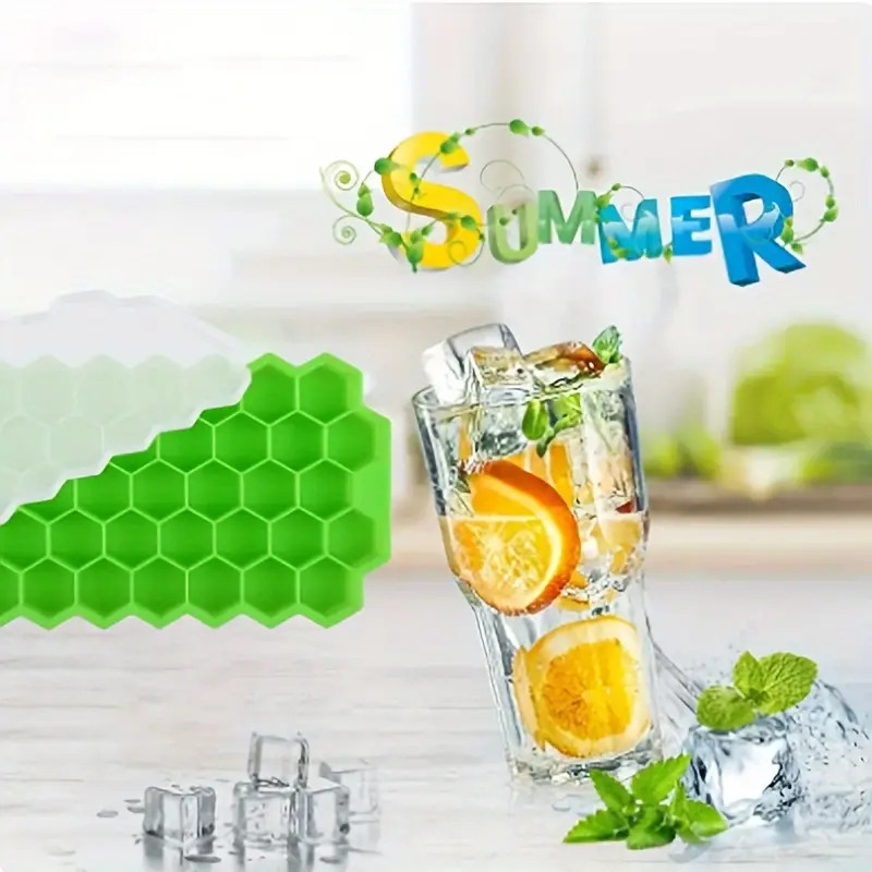 3pcs honeycomb trays 37 cavities bpa free silicone mold with lids festive drinks chilled treats ideal for halloween christmas easter thanksgiving fathers day celebrations details 1