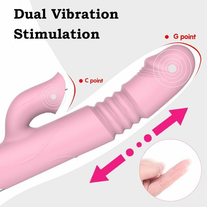 product_image_name-Generic-USB Rechargeable Rabbit Dildo Automatic Telescopic Vibrator-2