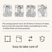 1pc soft and comfortable waterproof fitted sheet with deep pocket for bedroom and guest room solid color bedding for a cozy and stylish sleeping experience details 2