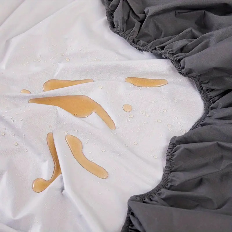 1pc soft and comfortable waterproof fitted sheet with deep pocket for bedroom and guest room solid color bedding for a cozy and stylish sleeping experience details 4