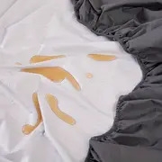 1pc soft and comfortable waterproof fitted sheet with deep pocket for bedroom and guest room solid color bedding for a cozy and stylish sleeping experience details 4