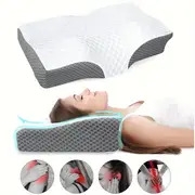 1pc cervical neck pillow ergonomic orthopedic memory foam neck pillow contoured support pillows for side back and stomach sleepers details 1