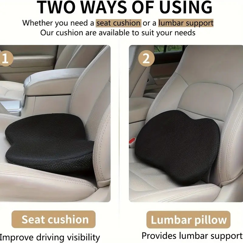 car seat cushion mini seat cushion for car seats height boosting buttock cushion all season driving cushion small lumbar cushion for car seats car seat accessories memory foam car seat cushion suitable for long distance   seats details 1