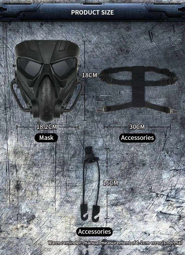 protect your face in style cosplay cs shaped   full face mask with adjustable straps details 13