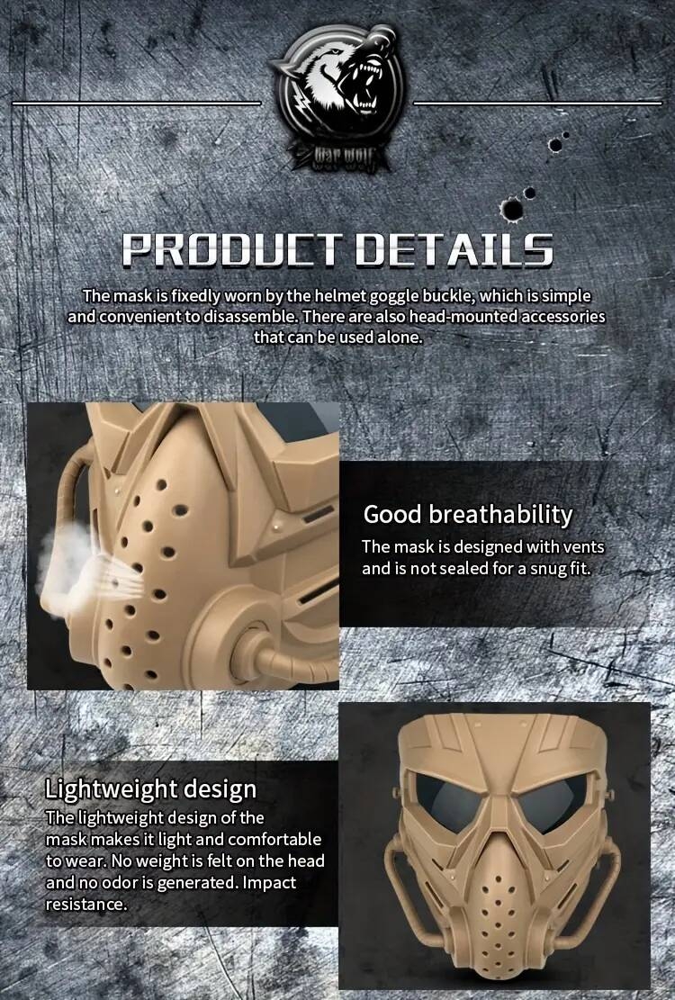 protect your face in style cosplay cs shaped   full face mask with adjustable straps details 5