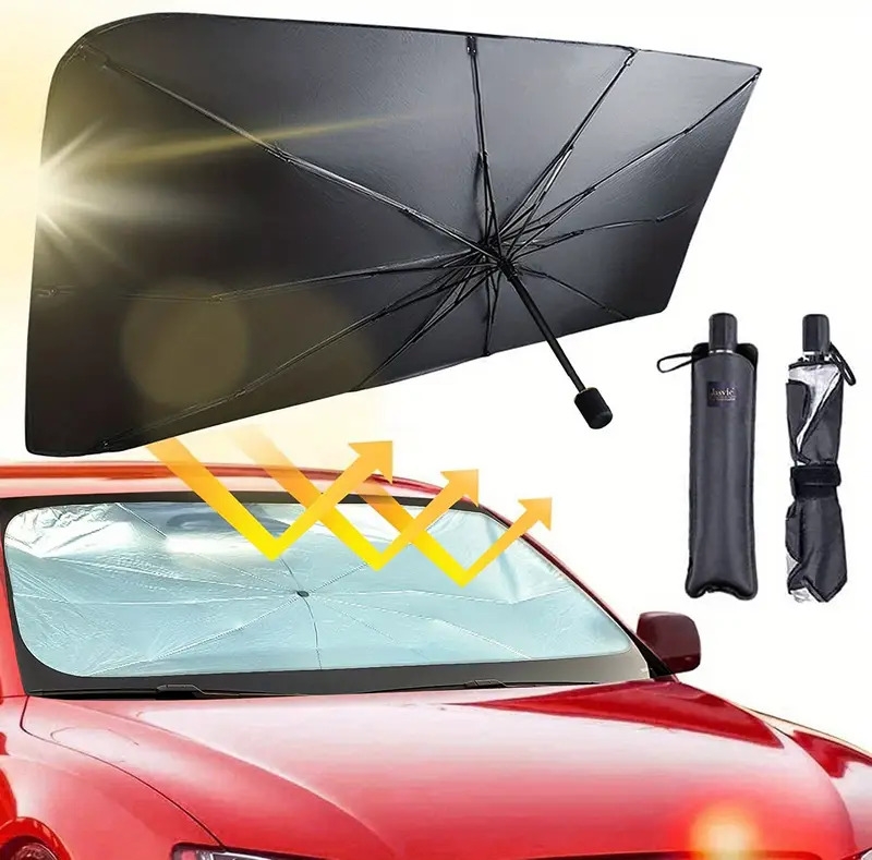 automobile windshield sunshade foldable automobile umbrella sunshade anti ultraviolet car front window heat protection windshield cover card details 0