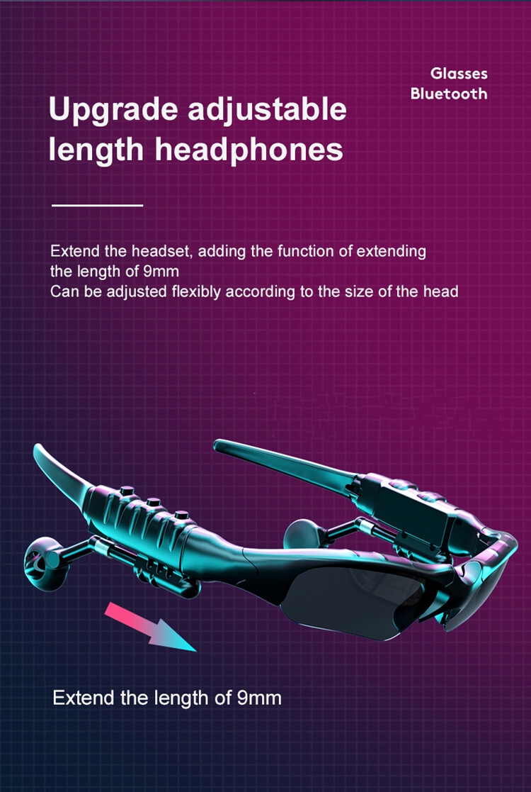Nouveau casque intelligent BT lunettes de soleil Sports de plein air conduite avec Microphone casque stéréo lunettes portables