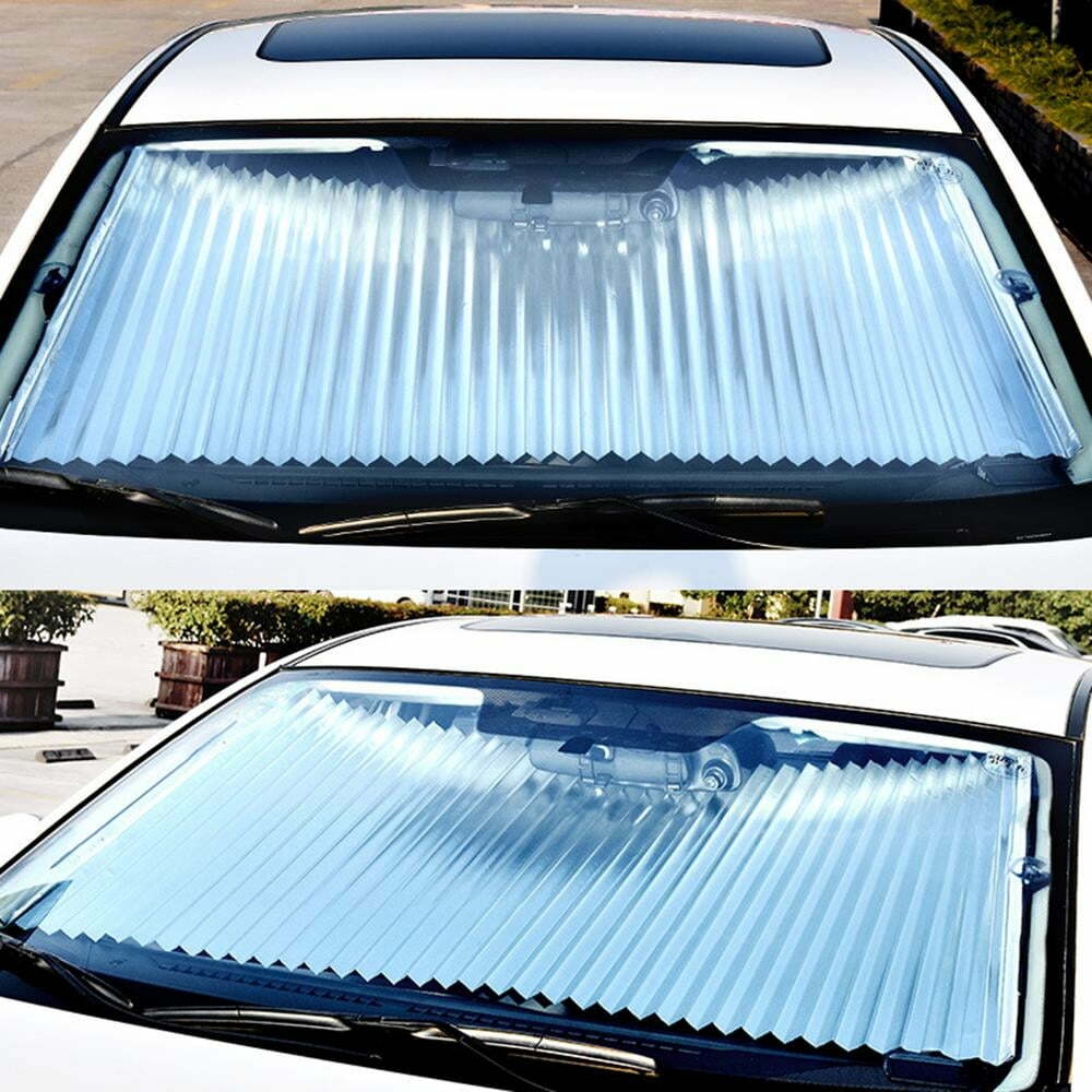 Retractable Car Windshield Sun Shade | Automotive Interior Sun Protection | Durable Suction Power, Universal Car Sun Shades Keep Vehicle Cool, Easy To Install and Use