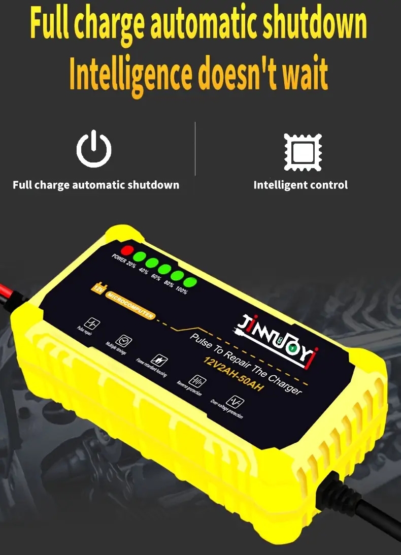 automobile and motorcycle battery charger 12v 3amp fully automatic   lead acid agm gel intelligent maintenance charger lcd suitable for automobiles trucks and motorcycles Product details 9