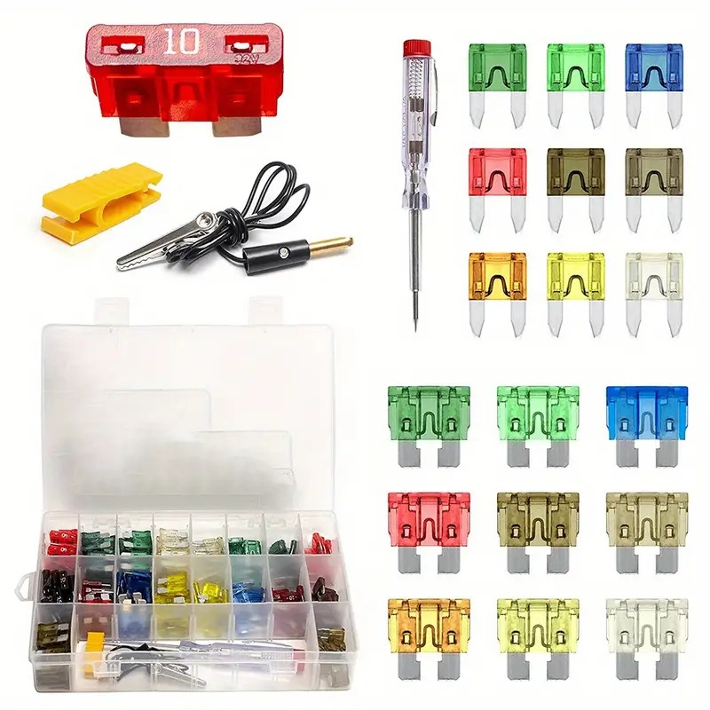 306pcs automotive fuse blade medium and small mini plug in fuse blade test pen set details 3