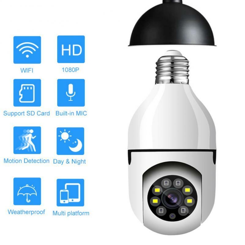 CCTV IR Night Vision Home Security Auto Tracking 1080P Smart Home Camera Wifi IP PTZ Bulb Lamp Camera