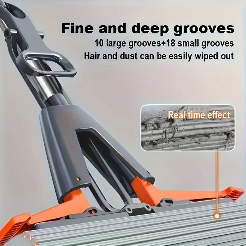 多功能双折泡棉拖把，附2个替换头，海绵拖把半折即可挤出水，无需洗手，加大加厚吸水一扫清洁懒人地板清洁神器拖把 详情 6