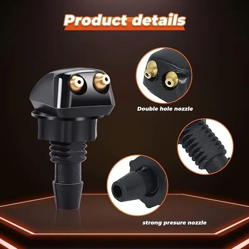 1 set universal style car windshield wiper nozzle 2 meter hose 6 connectors 4 double hole water spray nozzles 5