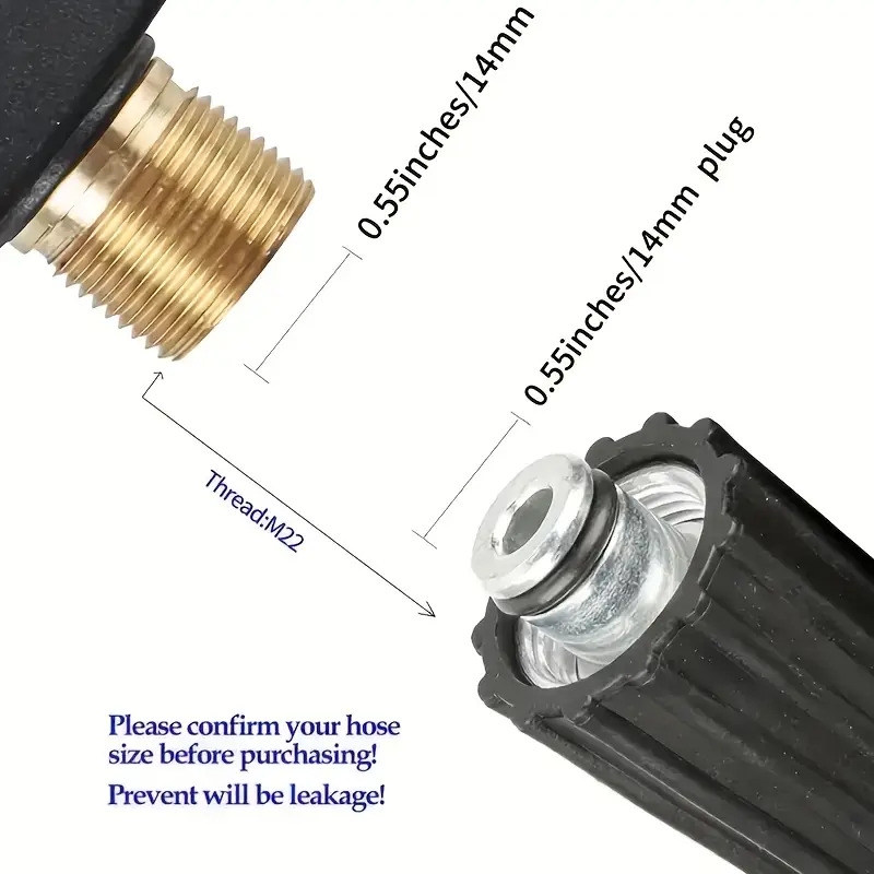 4350psi高压洗车水枪用于高压冷水清洗机，m22-14尾部连接，1/4快接口，5色喷嘴带储存底座，易于存放不易遗失，灵珍 商品详情 3