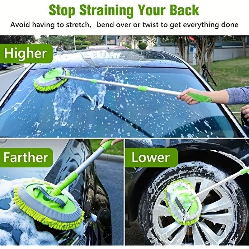 1 set car washing mop kit clean your car rv or truck easily with 2 replacement heads 1