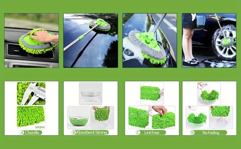 1 set car washing mop kit clean your car rv or truck easily with 2 replacement heads details 2