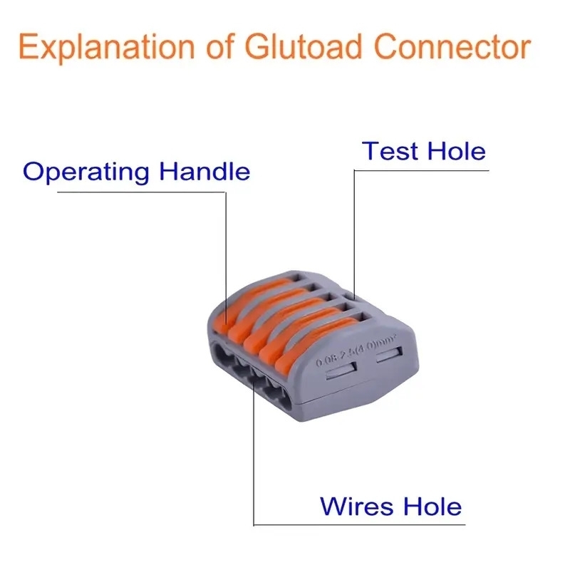 60pcs lever wire nut connectors compact splicing wire connector 2 3 5 port electrical connectors assortment kit for quick wiring 28 12 awg details 5