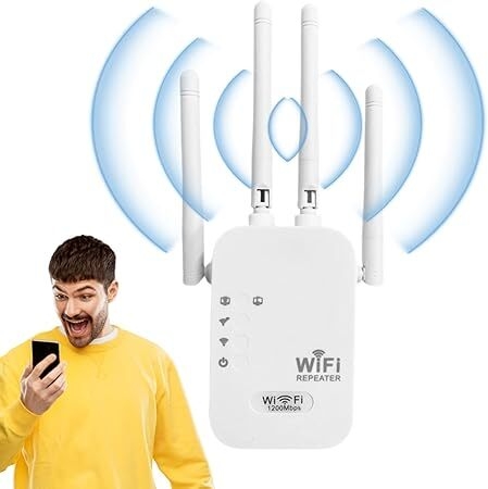Tedious Extension de portée WiFi, amplificateur Internet pour WiFi - Amplificateur de portée WiFi sans Fil à 4 antennes,Équipement Audio Internet Domestique pour visionner des vidéos, télécharger des