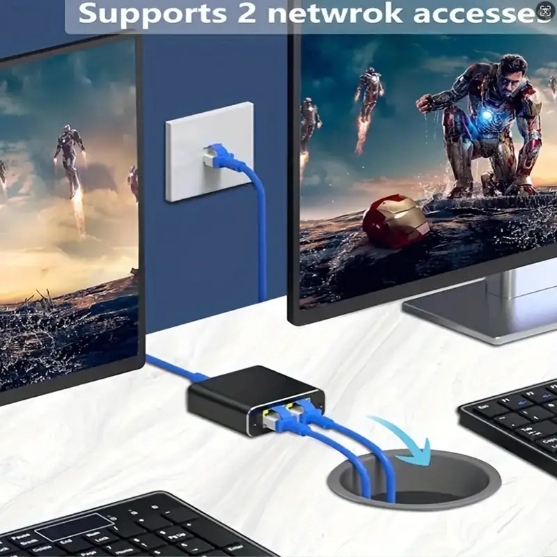 2024全新网络分配器适配器,1000mbps千兆,1转4输出以太网高速lan互联网分配器,带usb电源供应,扩展连接器,支持四个设备同时工作,1000mbps快速 /5e/6/7/8电缆,供多个设备连接互联网。 商品详情 3