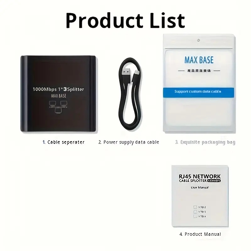 2024全新网络分配器适配器,1000mbps千兆,1转4输出以太网高速lan互联网分配器,带usb电源供应,扩展连接器,支持四个设备同时工作,1000mbps快速 /5e/6/7/8电缆,供多个设备连接互联网。 商品详情 8