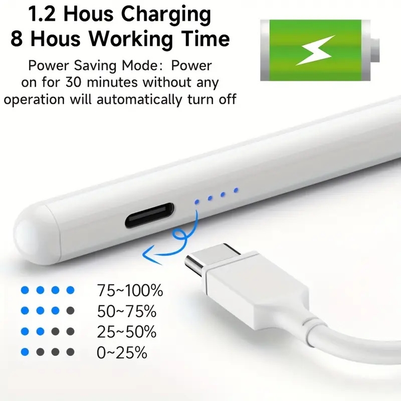 stylus pen for ios android touch screens magnetic design rechargeable universal active stylus pen compatible for iphone lenovo huawei vivo samsung galaxy microsoft apple ipad pro mini air digital pencil perfect for phone tablet writing drawing class game boy gift notes video clips available in pink blue black white red green details 4