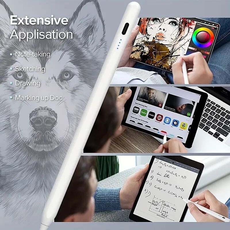 stylus pen for ios android touch screens magnetic design rechargeable universal active stylus pen compatible for iphone lenovo huawei vivo samsung galaxy microsoft apple ipad pro mini air digital pencil perfect for phone tablet writing drawing class game boy gift notes video clips available in pink blue black white red green details 5