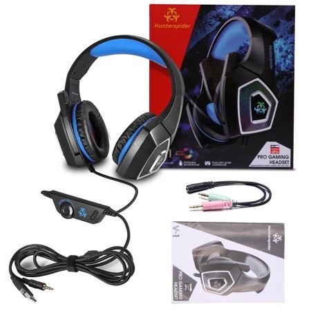 HUNTERSPIDER V1 Gaming Headset, PS4 Computer Game Headphones with LED Light, Stereo Bass Surround for Xbox One, Wired PS4 - Walmart Canada