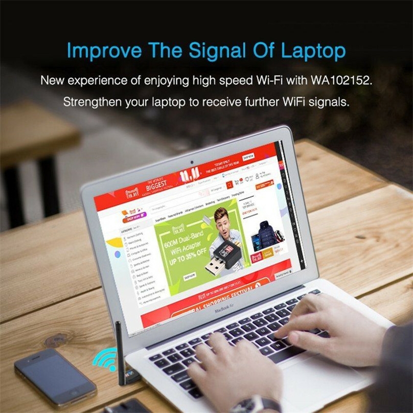 150Mbps 2DB MINI adaptateur WiFi USB sans fil 150M Dongle carte réseau LAN 802.11n/g/b antenne wi-fi pour ordinateur PC