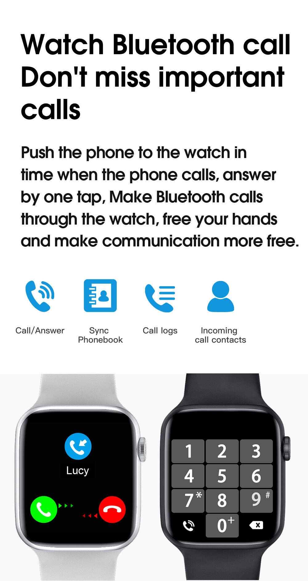W26 1.75-inch Large-screen High-definition Dual 2.5D IP68 Waterproof Bluetooth Phone Smart Stylish Sports Watch - Black W26 1.75-inch Large-screen High-definition Dual 2.5D IP68 Waterproof Bluetooth Phone Smart Stylish Sports Watch - Black