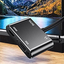 Adaptateur HDMI vers VGA pour double écran, répartiteur HDMI pour 2 écrans