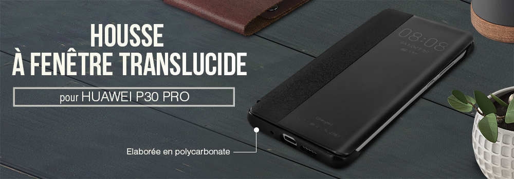 Étui folio Huawei P30 Pro avec Grande Fenêtre