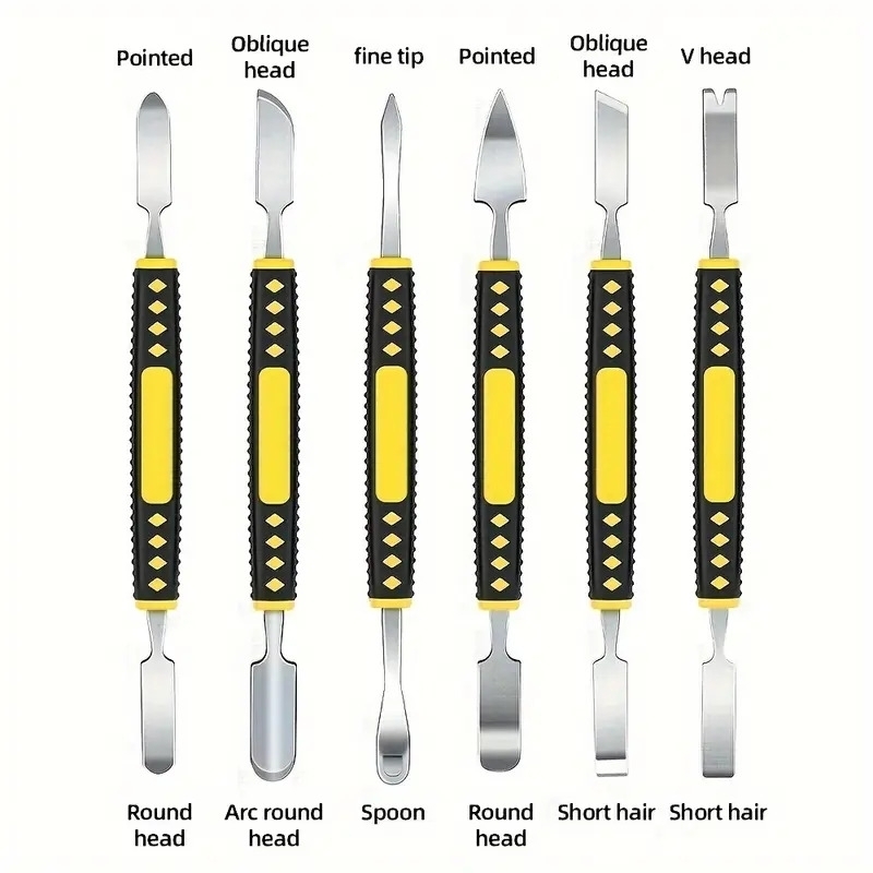 6pcs set electronic repair tool set phone opening tool metal double head disassembly tool for pad tablets laptop mobile phone electronic device details 2