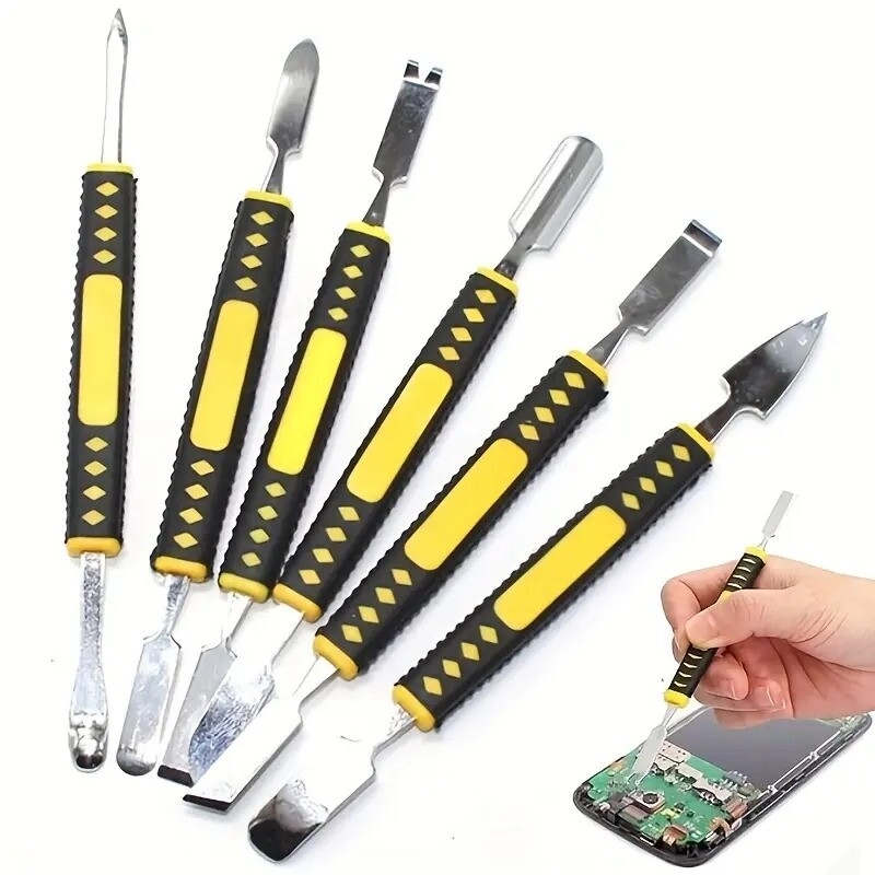 6pcs set electronic repair tool set phone opening tool metal double head disassembly tool for pad tablets laptop mobile phone electronic device details 1